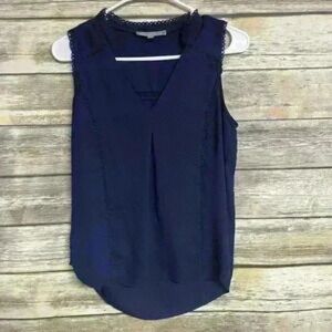 Daniel Rainn Navy Sleeveless Blouse